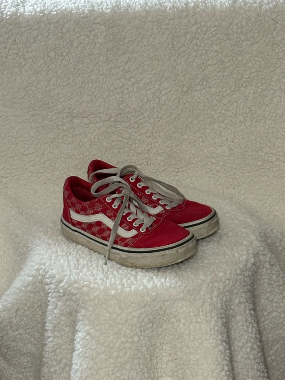 Vans Red Kids Checkerboard Low-Top Sneakers